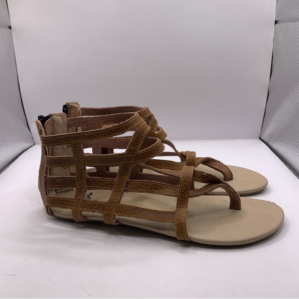 Monkey Feet USA MF Mommy Size 37 Brown Sandals Straps Gladiator New US 6-6.5